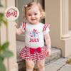 imageKuriozud My First 4th of July Outfit Baby Girl Romper Onesie BodysuitRuffle Tutu Shorts Bloomer 1st Fourth of July ClothesRed a