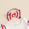 imageKuriozud My First 4th of July Outfit Baby Girl Romper Onesie BodysuitRuffle Tutu Shorts Bloomer 1st Fourth of July ClothesRed a