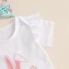 imageKuriozud My First 4th of July Outfit Baby Girl Romper Onesie BodysuitRuffle Tutu Shorts Bloomer 1st Fourth of July ClothesWhite Green My 1st Easter a
