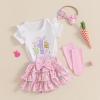 imageKuriozud My First 4th of July Outfit Baby Girl Romper Onesie BodysuitRuffle Tutu Shorts Bloomer 1st Fourth of July ClothesWhite Pink My 1st Easter a