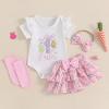 imageKuriozud My First 4th of July Outfit Baby Girl Romper Onesie BodysuitRuffle Tutu Shorts Bloomer 1st Fourth of July ClothesWhite Pink My 1st Easter a