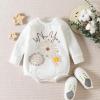 imageKuriozud Newborn Baby Boy Girl Bubble Romper Funny Letter Long Sleeve Oversized Sweater Tops Fall Winter Clothes1st New Years