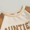 imageKuriozud Newborn Baby Boy Girl Bubble Romper Funny Letter Long Sleeve Oversized Sweater Tops Fall Winter ClothesAunties Little Bestie