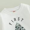 imageKuriozud Newborn Baby Boy Girl Bubble Romper Funny Letter Long Sleeve Oversized Sweater Tops Fall Winter ClothesFirst Christmas a