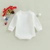 imageKuriozud Newborn Baby Boy Girl Bubble Romper Funny Letter Long Sleeve Oversized Sweater Tops Fall Winter ClothesFirst Christmas a
