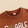 imageKuriozud Newborn Baby Boy Girl Bubble Romper Funny Letter Long Sleeve Oversized Sweater Tops Fall Winter ClothesGobble Til You Wobble B
