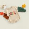 imageKuriozud Newborn Baby Boy Girl Bubble Romper Funny Letter Long Sleeve Oversized Sweater Tops Fall Winter ClothesGobble a