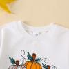 imageKuriozud Newborn Baby Boy Girl Bubble Romper Funny Letter Long Sleeve Oversized Sweater Tops Fall Winter ClothesHappy Fall Yall White