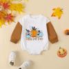 imageKuriozud Newborn Baby Boy Girl Bubble Romper Funny Letter Long Sleeve Oversized Sweater Tops Fall Winter ClothesHappy Fall Yall White