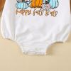imageKuriozud Newborn Baby Boy Girl Bubble Romper Funny Letter Long Sleeve Oversized Sweater Tops Fall Winter ClothesHappy Fall Yall White