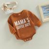 imageKuriozud Newborn Baby Boy Girl Bubble Romper Funny Letter Long Sleeve Oversized Sweater Tops Fall Winter ClothesMamas Coffee Date Brown