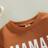imageKuriozud Newborn Baby Boy Girl Bubble Romper Funny Letter Long Sleeve Oversized Sweater Tops Fall Winter ClothesMamas Coffee Date Brown