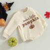 imageKuriozud Newborn Baby Boy Girl Bubble Romper Funny Letter Long Sleeve Oversized Sweater Tops Fall Winter ClothesMamas Little Pumpkin