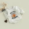 imageKuriozud Newborn Baby Boy Girl Bubble Romper Funny Letter Long Sleeve Oversized Sweater Tops Fall Winter ClothesMy First Football Season