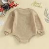 imageKuriozud Newborn Baby Boy Girl Bubble Romper Funny Letter Long Sleeve Oversized Sweater Tops Fall Winter ClothesReindeer B Khaki