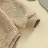 imageKuriozud Newborn Baby Boy Girl Bubble Romper Funny Letter Long Sleeve Oversized Sweater Tops Fall Winter ClothesReindeer B Khaki