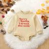 imageKuriozud Newborn Baby Boy Girl Bubble Romper Funny Letter Long Sleeve Oversized Sweater Tops Fall Winter ClothesSorry Santa I Drink Milk
