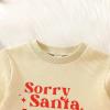 imageKuriozud Newborn Baby Boy Girl Bubble Romper Funny Letter Long Sleeve Oversized Sweater Tops Fall Winter ClothesSorry Santa I Drink Milk