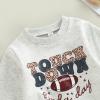 imageKuriozud Newborn Baby Boy Girl Bubble Romper Funny Letter Long Sleeve Oversized Sweater Tops Fall Winter ClothesTouchdown Kinda Day