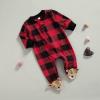imageKuriozud Newborn Baby Girl Boy Footie Romper One Piece Jumpsuit Sleeper Infant ClothesPlaid Zipper Footie B