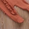 imageKuriozud Newborn Baby Girl Boy Footie Romper One Piece Jumpsuit Sleeper Infant ClothesRuffle Zipper Footie Orangered