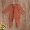 imageKuriozud Newborn Baby Girl Boy Footie Romper One Piece Jumpsuit Sleeper Infant ClothesRuffle Zipper Footie Orangered