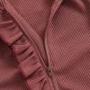 imageKuriozud Newborn Baby Girl Boy Footie Romper One Piece Jumpsuit Sleeper Infant ClothesWaffle Ruffle Footie Light Red