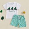 imageKuriozud Toddler Baby Boy Golf Outfit Short Sleeve T Shirt Top And Shorts Set Spring Summer ClothesFarm Boy Green