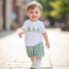 imageKuriozud Toddler Baby Boy Golf Outfit Short Sleeve T Shirt Top And Shorts Set Spring Summer ClothesGolf Cart White Shirt Plaid Green Shorts