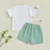 imageKuriozud Toddler Baby Boy Golf Outfit Short Sleeve T Shirt Top And Shorts Set Spring Summer ClothesGolf Cart White Shirt Striped Green Shorts