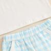 imageKuriozud Toddler Baby Boy Golf Outfit Short Sleeve T Shirt Top And Shorts Set Spring Summer ClothesGolf Embroidery Plaid Blue