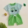 imageKuriozud Toddler Baby Boy Golf Outfit Short Sleeve T Shirt Top And Shorts Set Spring Summer ClothesGreen Shirt Green Shorts