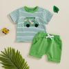 imageKuriozud Toddler Baby Boy Golf Outfit Short Sleeve T Shirt Top And Shorts Set Spring Summer ClothesGreen Shirt Green Shorts