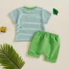 imageKuriozud Toddler Baby Boy Golf Outfit Short Sleeve T Shirt Top And Shorts Set Spring Summer ClothesGreen Shirt Green Shorts