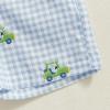 imageKuriozud Toddler Baby Boy Golf Outfit Short Sleeve T Shirt Top And Shorts Set Spring Summer ClothesWhite Shirt Plaid Shorts Blue