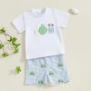 imageKuriozud Toddler Baby Boy Golf Outfit Short Sleeve T Shirt Top And Shorts Set Spring Summer ClothesWhite Shirt Plaid Shorts Blue