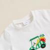 imageKuriozud Toddler Baby Boy Golf Outfit Short Sleeve T Shirt Top And Shorts Set Spring Summer ClothesWhite Shirt Plaid Shorts Green