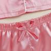 imageKuriozud Toddler Baby Girl Boy Satin Pajamas Set Kids Summer Pjs Set Short Sleeve Button Down Nightwear SleepwearDdpink