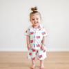 imageKuriozud Toddler Baby Girl Boy Satin Pajamas Set Kids Summer Pjs Set Short Sleeve Button Down Nightwear SleepwearPatrioticwhite