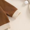 imageKuriozud Toddler Boy Fall Clothes Baby Long Sleeve Lapel Button Shirt Color Block Pocket Pants Set Baby Boy Winter OutfitColor Block Brown