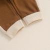 imageKuriozud Toddler Boy Fall Clothes Baby Long Sleeve Lapel Button Shirt Color Block Pocket Pants Set Baby Boy Winter OutfitColor Block Brown