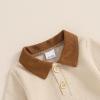 imageKuriozud Toddler Boy Fall Clothes Baby Long Sleeve Lapel Button Shirt Color Block Pocket Pants Set Baby Boy Winter OutfitColor Block Khaki