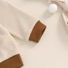 imageKuriozud Toddler Boy Fall Clothes Baby Long Sleeve Lapel Button Shirt Color Block Pocket Pants Set Baby Boy Winter OutfitColor Block Khaki