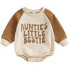imageKuriozud Newborn Baby Boy Girl Bubble Romper Funny Letter Long Sleeve Oversized Sweater Tops Fall Winter ClothesAunties Little Bestie