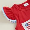 imageKuriozud 4th Of July Baby Boy Girl Outfit Toddler USA Flag Tshirt Top And Plaid Shorts 2pcs Set Fourth Of July ClothesAmerican Flag Plaidred
