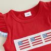 imageKuriozud 4th Of July Baby Boy Girl Outfit Toddler USA Flag Tshirt Top And Plaid Shorts 2pcs Set Fourth Of July ClothesAmerican Flag Plaidred