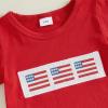 imageKuriozud 4th Of July Baby Boy Girl Outfit Toddler USA Flag Tshirt Top And Plaid Shorts 2pcs Set Fourth Of July ClothesAmerican Flagred