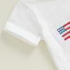 imageKuriozud 4th Of July Baby Boy Girl Outfit Toddler USA Flag Tshirt Top And Plaid Shorts 2pcs Set Fourth Of July ClothesAmerican Flagwhite