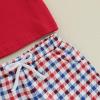imageKuriozud 4th Of July Baby Boy Girl Outfit Toddler USA Flag Tshirt Top And Plaid Shorts 2pcs Set Fourth Of July ClothesB Bowred