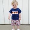 imageKuriozud 4th Of July Baby Boy Girl Outfit Toddler USA Flag Tshirt Top And Plaid Shorts 2pcs Set Fourth Of July ClothesB Plaidwhite